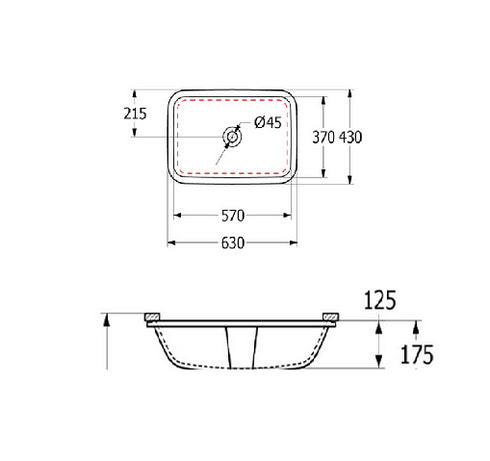 Villeroy & Boch Architectura 2.0 Rectangle Undercounter Basin